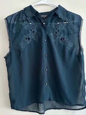 TOPSHOP Sheer Blouse - US 10 / UK 14